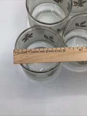 Libbey Silver Leaf Frosted Low Ball Glasses Lot of 6 Vintage