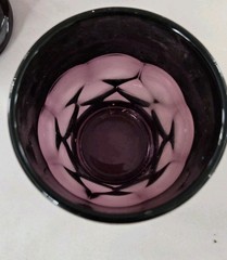 Set 4 Viking Amethyst Purple Georgian Glasses Honeycomb 4.25″ Tall