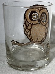 Georges Briard Owl 14 Oz Rocks Glasses Set Of 6 MCM Double Old Fashioned Sigma