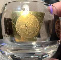 Vintage Cera 22k Gold & Black Coin Roly Poly Lowball Glasses; Set of 3