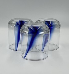 Libbey Blue Ribbon Impressions Double Old Fashion Tumblers Set of 3