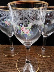Vintage ROYAL ALBERT LADY CARLYLE Stemware Goblets Set Of 4