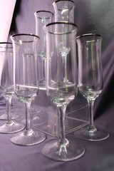 Lenox DESIRE Platinum 7 1/2 » Fluted Champagne Glasses Set of 8 Signed