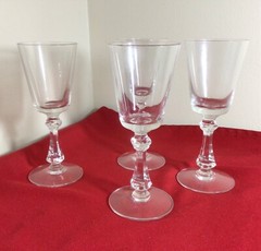 SET OF 4 VINTAGE CAMBRIDGE «CORINTH» OPTIC CUT CRYSTAL CORDIAL GLASSES 5-3/4”