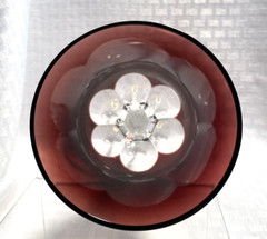 AJKA/DESIGN GUILD WINE GLASS CASED PURPLE CUT TO CLEAR CRYSTAL HUNGARY BOHEMIAN