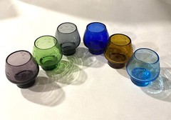 Stackable Etched Liquor Cordial Glasses 1940s • Set of 6