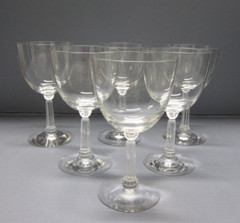 Fostoria Mademoiselle Water Goblets Stem 6033 Plain Bowl Ribbed Stem Set of 6