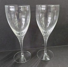 Set Of 2 Lenox Crystal Water Goblet Encore Pattern 8.5″ Tall & Clear Rim