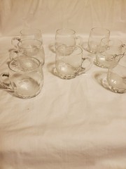 (8) Moser Roland Queen Lace Kenyan African Elephant Sable Lion Etched Glass Mug