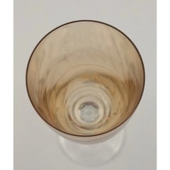 Pier 1 Amber Golden Luster Wine Fluted Champagne Toasting Glasses 9” Set of 3