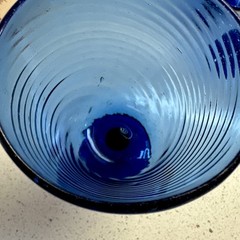 Vintage Hand Blown Cobalt Blue Swirl Goblets Set Of 11