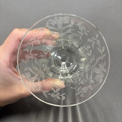 Morgantown Lace Bouquet Iced Tea Glass Water Goblet 5 1/2″ Set of 4 Etched