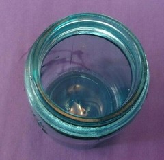 VINTAGE BLUE BALL PERFACT MASON PINT JAR W. ZINC LID. 3 DOT NO. 1