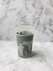 Set Of 3 Jeanette Hellenic Wedgwood Style Greek Highball Tumbler Glasses Vintage