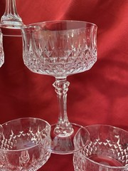 CRISTAL D’ARQUES LONGCHAMP CHAMPAGNE COUPES Set Of 6 FRANCE Exquisite