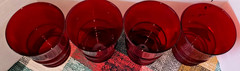 4 VTG ANCHOR HOCKING RUBY RED OLD FASHIONED TUMBLERS 4″ – 8oz