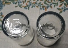 2 RARE Vintage 6.5 in. Italian Highball Glasses With Platinum Greek Key Band.