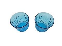 Vintage Anchor Hocking Colonial Tulip Blue Glass Tumblers Set Of 2