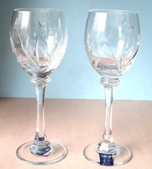 Kathy Ireland Tranquility Waterford Etched Crystal Wine Glasses SET/2 New No Box