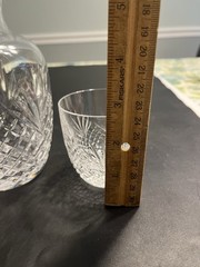 Waterford Style Crystal Vintage Tumble Up Bedside Carafe And Tumbler Glass