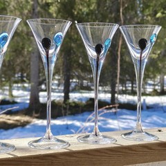 Nuutajarvi Finland set of six cordial glass by Heikki Orvola
