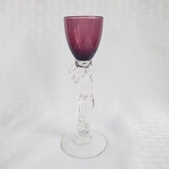 CAMBRIDGE Nude Stem 6 1/8″ Cordial Amethyst Glass Statuesque Brandy 1 oz