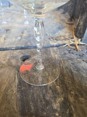 Set of 5 Vintage 60’s Etched Crystal Cocktail Glasses 5.75″ Tall