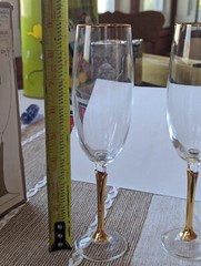 Versailles Crystal Champagne Flute Set (3) Colony BOHEMIA Czechoslovakia Vintage