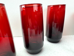 Set of 6 Anchor Hocking Royal Ruby Red Drinking Glasses Tumblers 6″ Tall