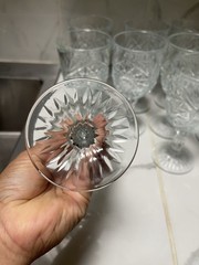 Vintage Libbey Hobstar Clear Glass Star Burst Wine/Water Goblets ~ Set of 10