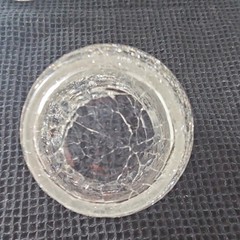 Crackle Pattern Clear Candle Holders, Round – Set of 3, Beautiful.