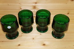 Viking Arlington Forest Green (4) Flat Tumblers, 4 3/4″, NEW