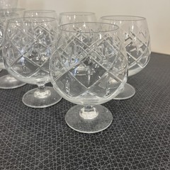 Set Of 8 Towle Crystal Infatuation Brandy Snifter Clear Cut 5 1/4″ Tall