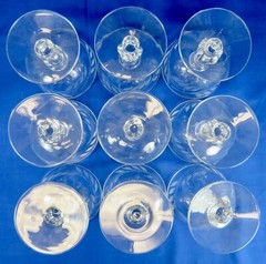 Vintage Clear Cut Leaf Vine Pattern Crystal Stemware 21 Pc. Pumpkin Shaped Stem