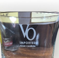 RARE Vintage ~ Etched VO IMPORTED FROM CANADA Tumbler Glass ~ NEW Old Stock