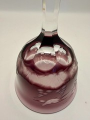 Rare Moser Pattern Hunting Engraved Birds Six Colored Wine Glasses Signed