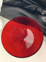 Crystal Air Twist Stemware Red Large Martini Glass Goblet Accent Home Decor