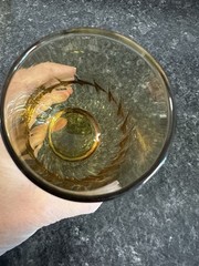 Vintage Amber Golden Anchor Hocking 12 Oz. Glasses Set Of 4