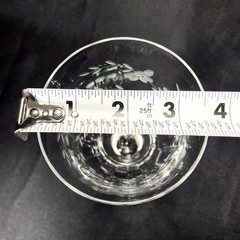 4 VTG Colony (?) Wine Glasses Goblets Floral Etched Lead Free Clear Cut Flaw