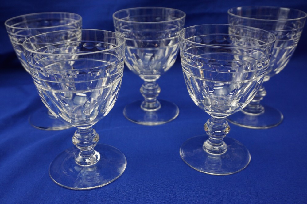Val St Lambert Kent York (5) Water Goblets, 5 1/4″ (S11)