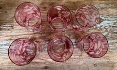 Vintage Cranberry Drinking Glasses Tumblers Retro Federal Glass 1930’s Set of 6