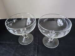 2 Vintage Princess House Heritage Crystal Footed Dessert/Sherbet Glasses