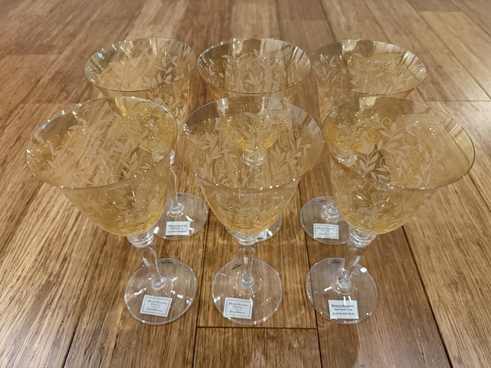 NEW MILLER ROGASKA CRYSTAL AMBER WINE GLASS by Reed & Barton