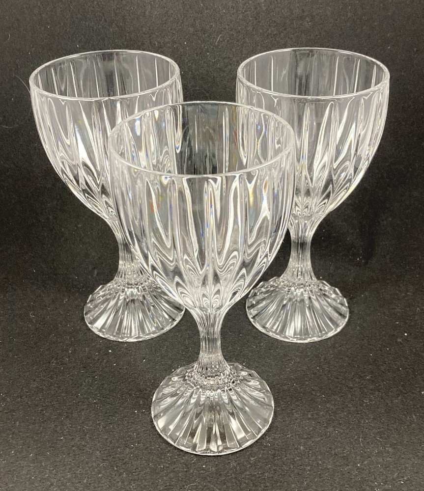 Mikasa Park Lane Crystal Water Goblets 6.7in Discontinued Set of 3