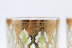Set Of 7 MCM Culver Valencia 22kt Highball Bar Glasses RARE