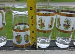 Lot Of 6 Vtg Brockway Glass Co. Tumbler Glass Golden Wheat Frosted 12 oz
