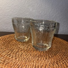 Vintage Indiana Glass Madrid Collection Low-Ball Whiskey Scotch Set Of Two!