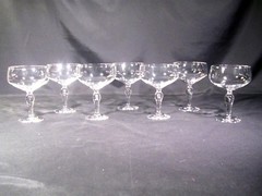 Corcoran Teardrop Clear Champagne/Tall Sherbet Glasses Set of 7