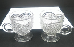 Austrian, #200, Indiana Tumbler & Goblet, 2-Ftd Cups, EAPG, c 1898, USA, VgCd