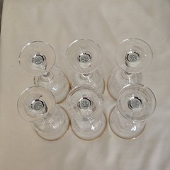 6 CRYSTAL CLEAR INDUSTRIES REGENT GOLD OPTIC GLASS WINE WATER GLASSES HOLIDAY
